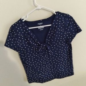 Large women's blue crop top